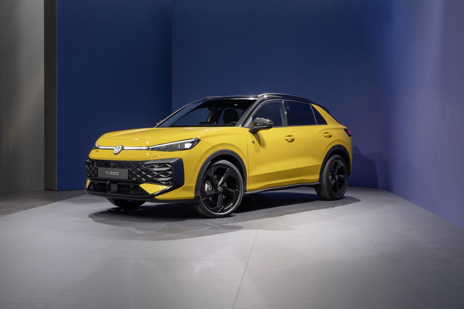 Dzeltens Volkswagen T-Roc